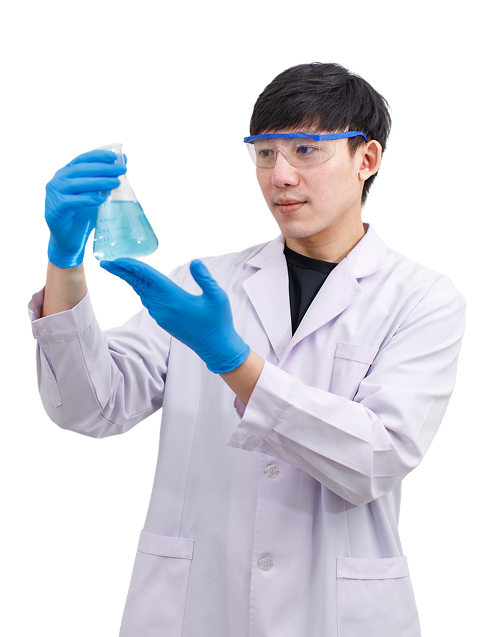 Jalon laboratory technician testing adsorbent samples